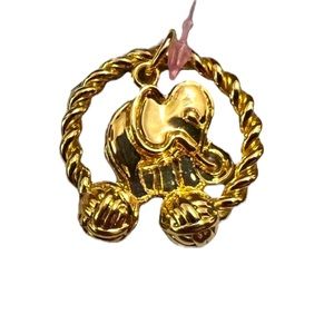 Lilly Pulitzer Gold Metallic Elephant Key Fob Ring